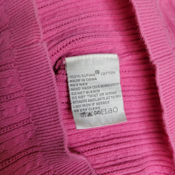 Foxcroft Set of Two Pink & Purple Cable Knit Sleeveless Sweater Vests SZ M - Picture 14 of 14